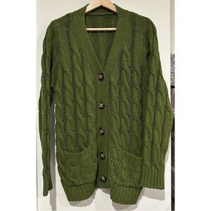 Cable Knit Cardigan Sweater